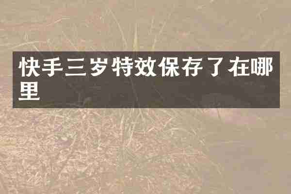 快手三岁特效保存了在哪里