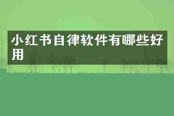 小红书自律软件有哪些好用