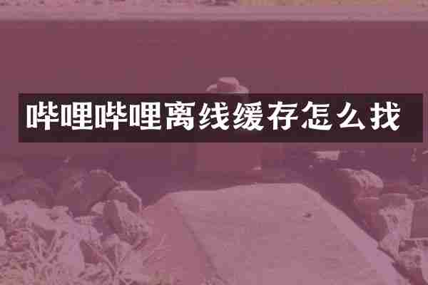 哔哩哔哩离线缓存怎么找