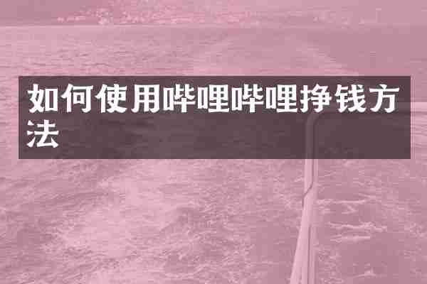 如何使用哔哩哔哩挣钱方法
