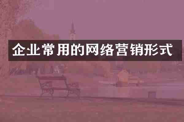 企业常用的网络营销形式