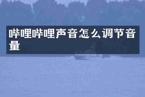 哔哩哔哩声音怎么调节音量
