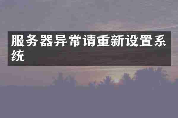 服务器异常请重新设置系统