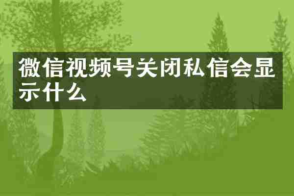 微信视频号关闭私信会显示什么