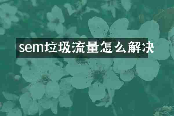 sem垃圾流量怎么解决