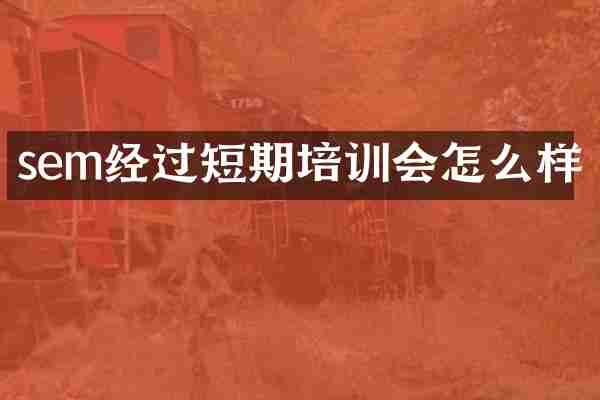 sem经过短期培训会怎么样