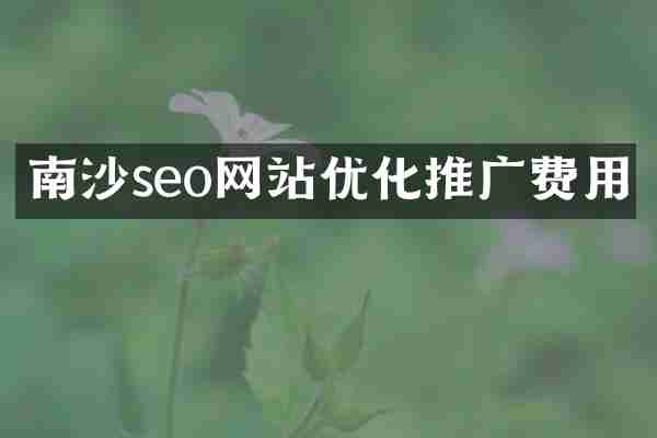 南沙seo网站优化推广费用