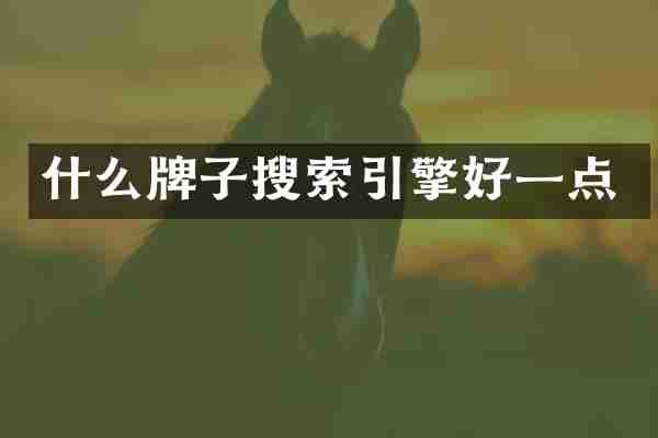 什么牌子搜索引擎好一点