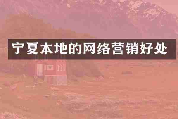 宁夏本地的网络营销好处