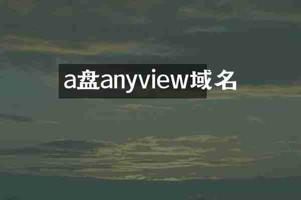 a盘anyview域名