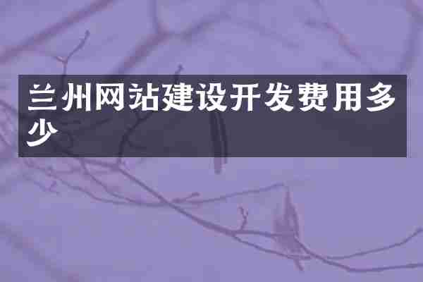 兰州网站建设开发费用多少