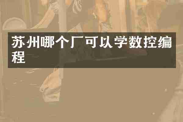苏州哪个厂可以学数控编程