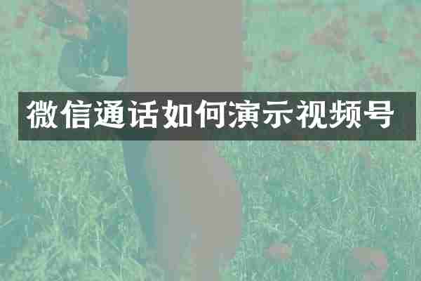 微信通话如何演示视频号