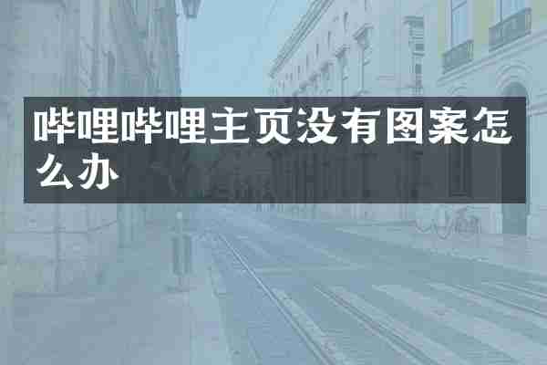 哔哩哔哩主页没有图案怎么办