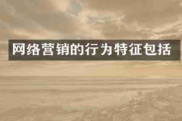 网络营销的行为特征包括