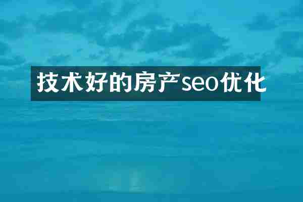 技术好的房产seo优化