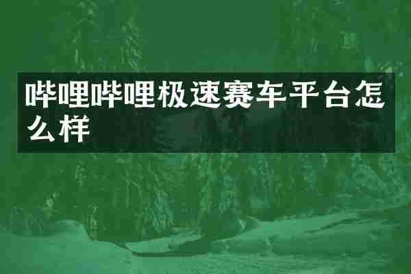 哔哩哔哩极速赛车平台怎么样