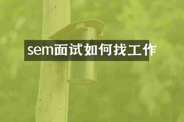 sem面试如何找工作