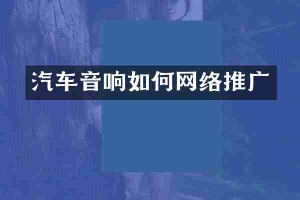 汽车音响如何网络推广