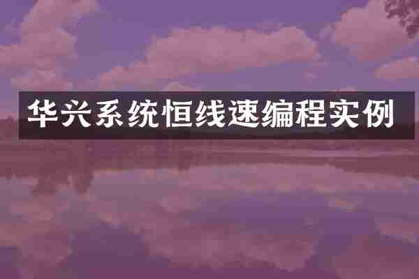华兴系统恒线速编程实例