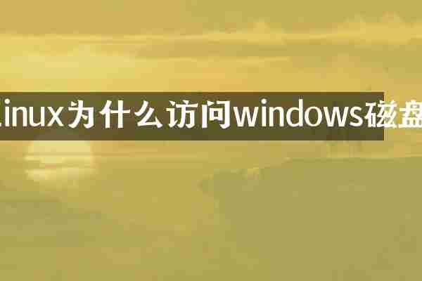 linux为什么访问windows磁盘