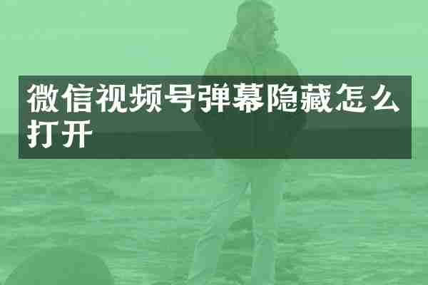 微信视频号弹幕隐藏怎么打开