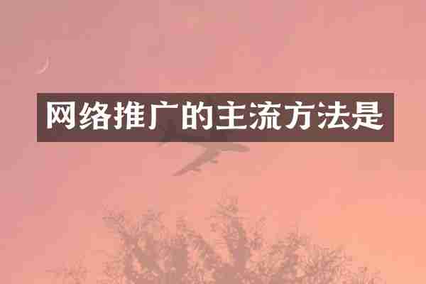 网络推广的主流方法是
