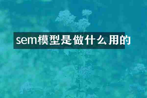 sem模型是做什么用的