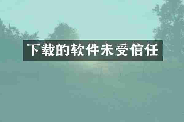 下载的软件未受信任