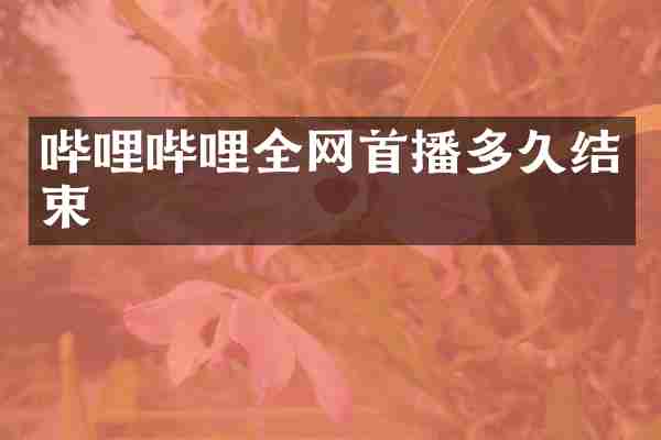 哔哩哔哩全网首播多久结束