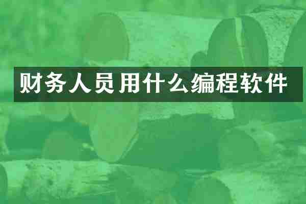 财务人员用什么编程软件