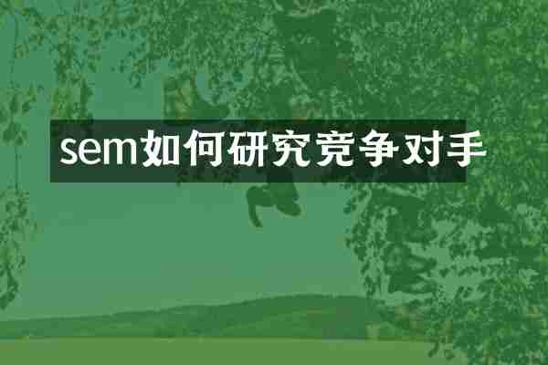 sem如何研究竞争对手