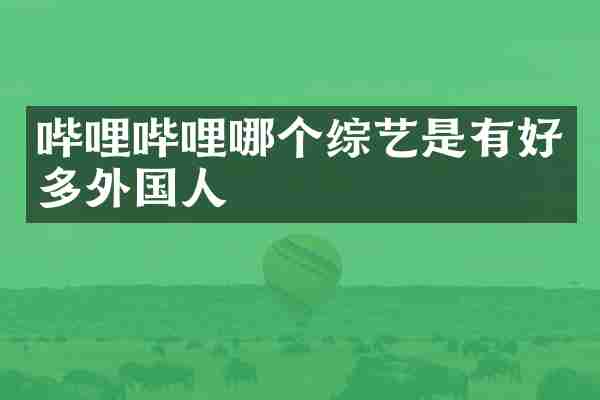 哔哩哔哩哪个综艺是有好多外国人