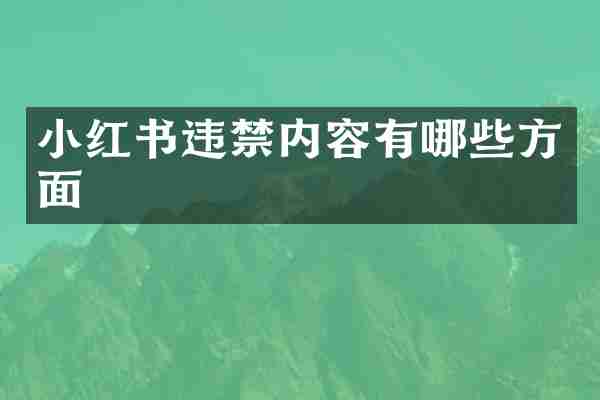 小红书违禁内容有哪些方面