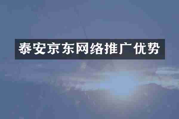 泰安京东网络推广优势