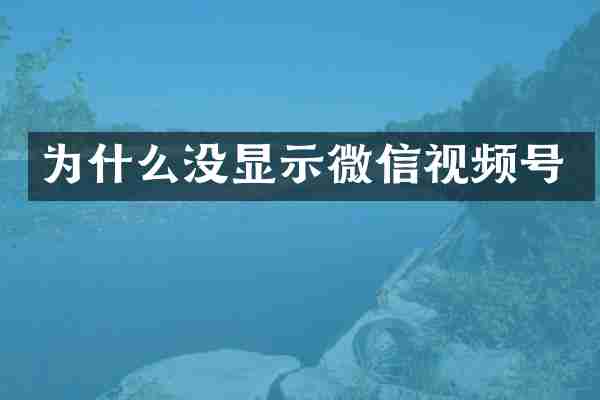 为什么没显示微信视频号