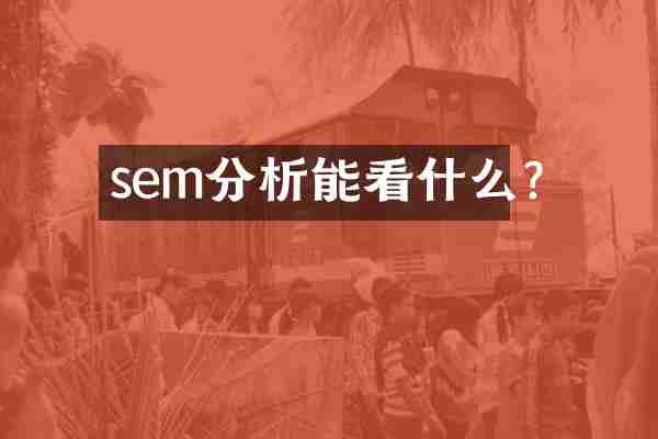 sem分析能看什么?