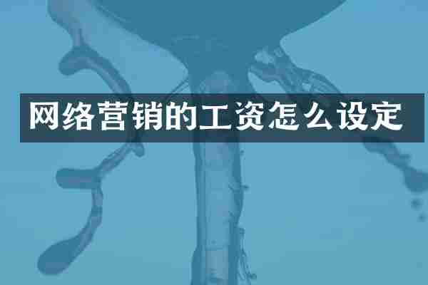 网络营销的工资怎么设定