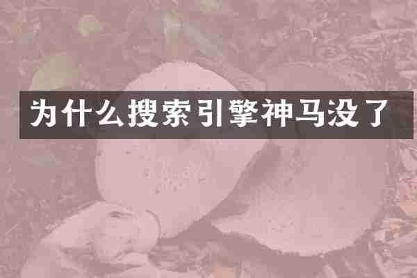 为什么搜索引擎神马没了
