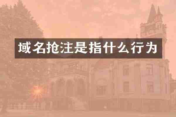域名抢注是指什么行为