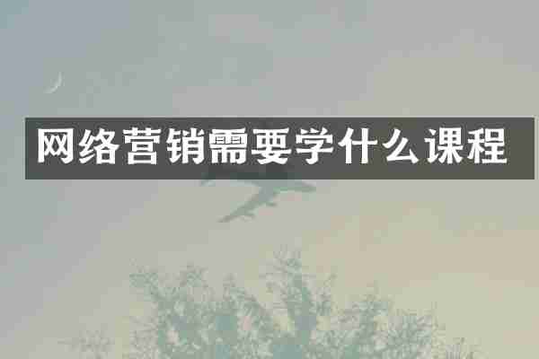 网络营销需要学什么课程