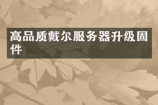 高品质戴尔服务器升级固件