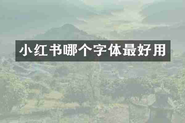 小红书哪个字体最好用