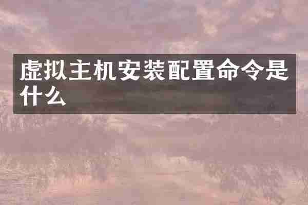 虚拟主机安装配置命令是什么