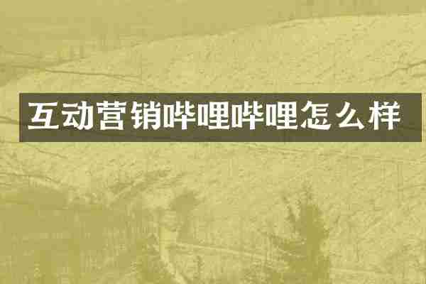 互动营销哔哩哔哩怎么样