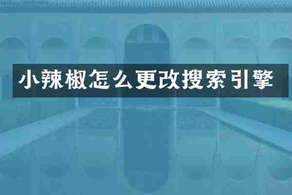小辣椒怎么更改搜索引擎