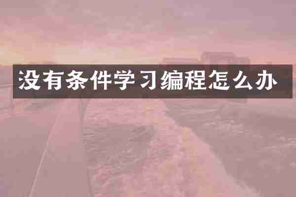 没有条件学习编程怎么办
