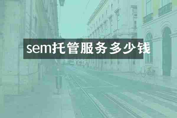 sem托管服务多少钱