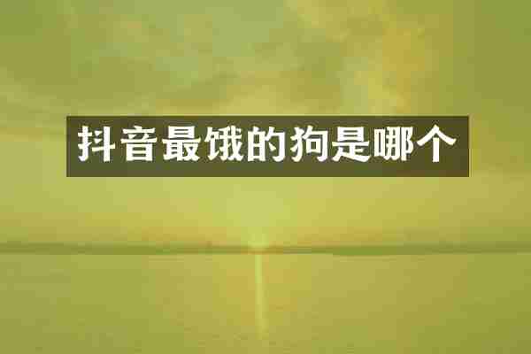 抖音最饿的狗是哪个