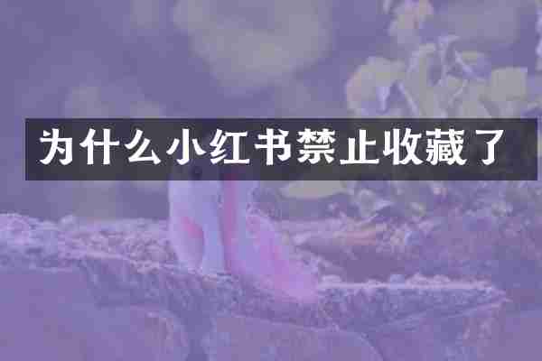 为什么小红书禁止收藏了